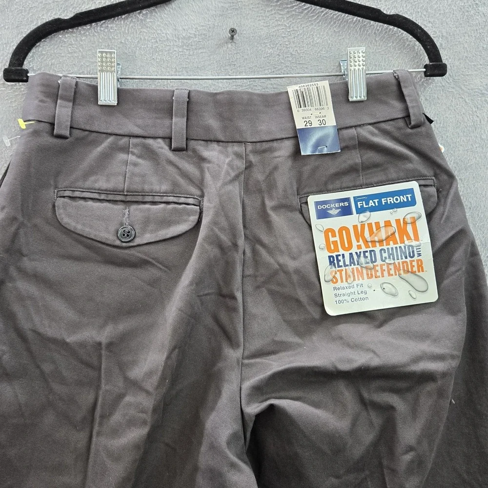 VINTAGE Dockers Men Pants 29X30 Gray Chino Relaxed Y2K 30